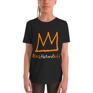 Black kids T-Shirt with orange crown logo on it 