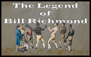 The legend of Bill Richmond.  Image of Bill Richmond in boxing pose facing opponent.